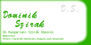 dominik szirak business card