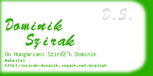 dominik szirak business card